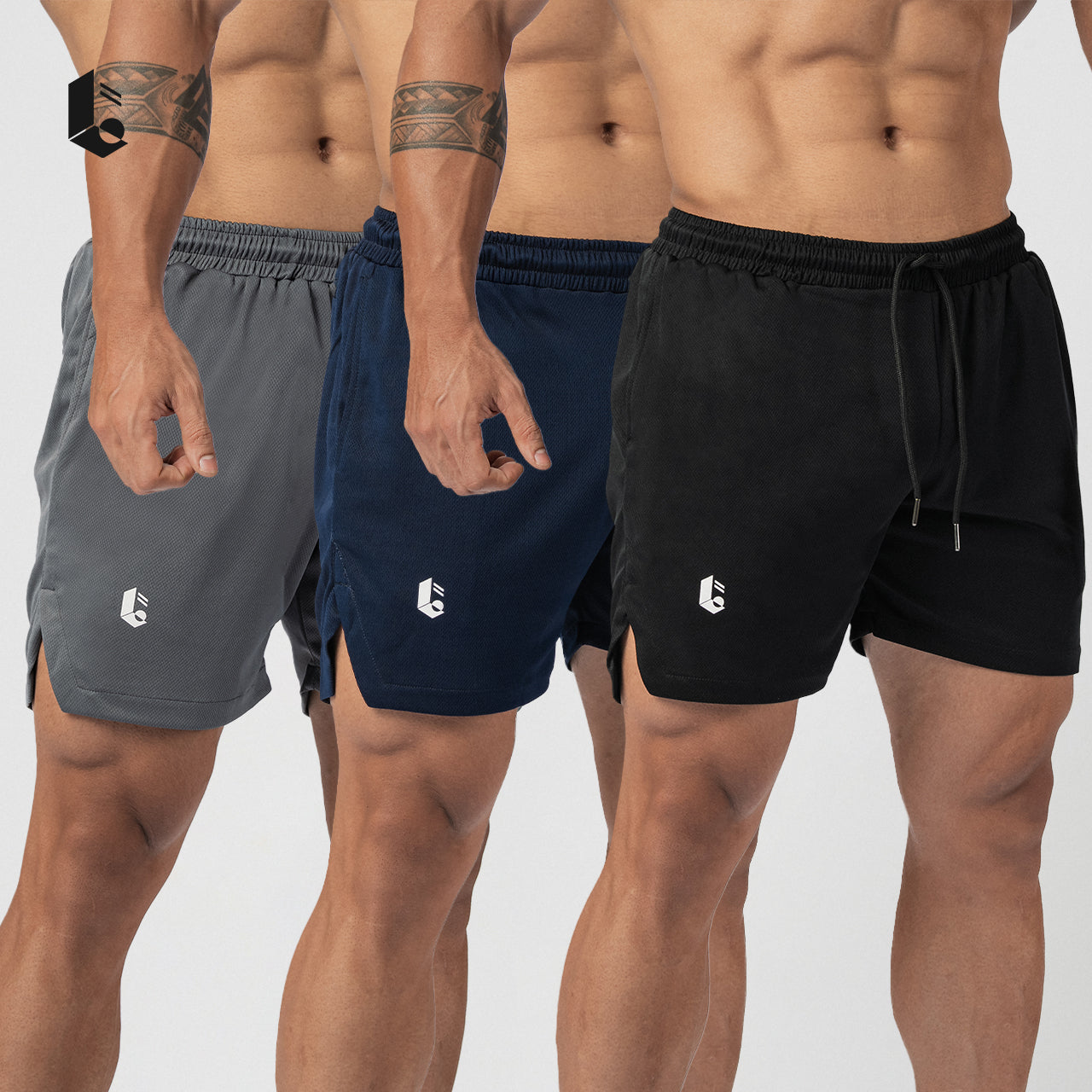 Aero-Mesh Shorts - Black/White/Dark Grey/Navy