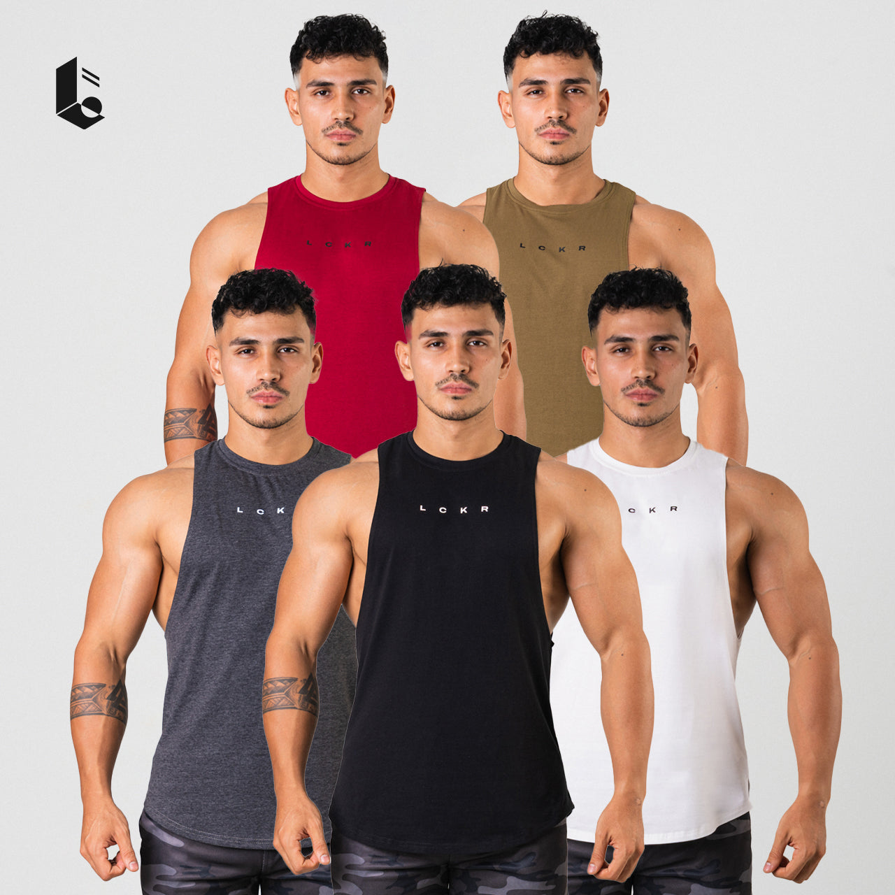DeepMuscle Sleeveless Tank - Black/White/Dark Grey/Maroon/Army