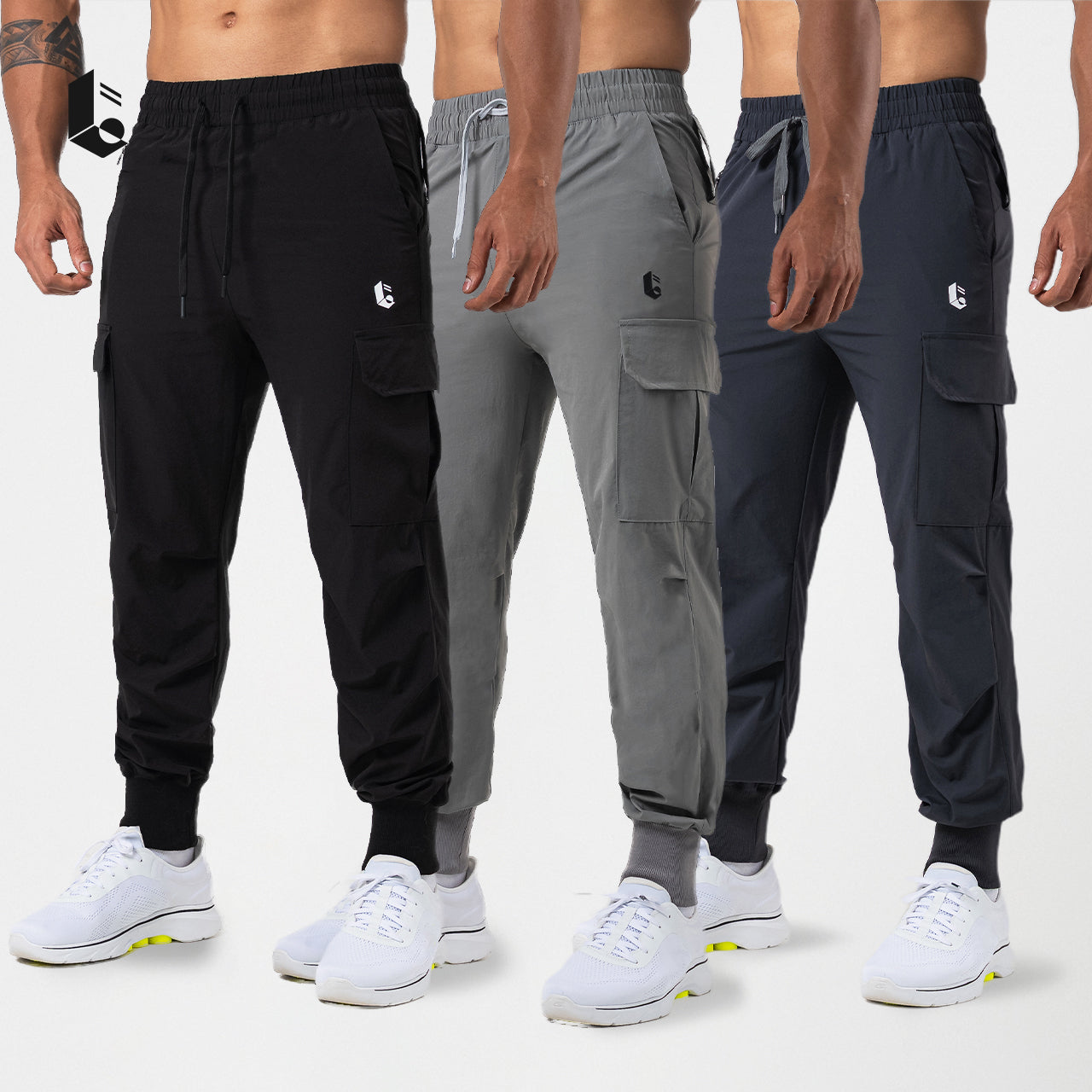 CrossMove Cargo Long Pants - Black/Dark Grey/Light Grey/Khaki