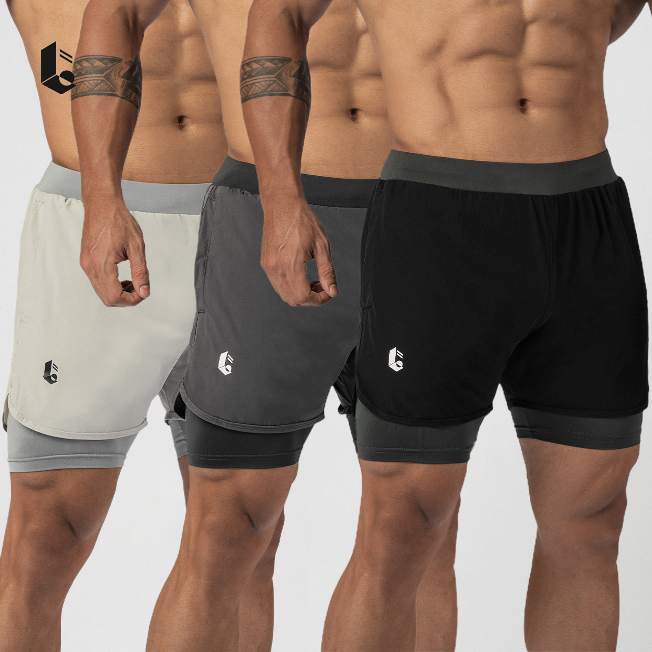 DualMotion Performance Short Pants - Black/Dark Grey/Light Grey/Burgundy/Khaky