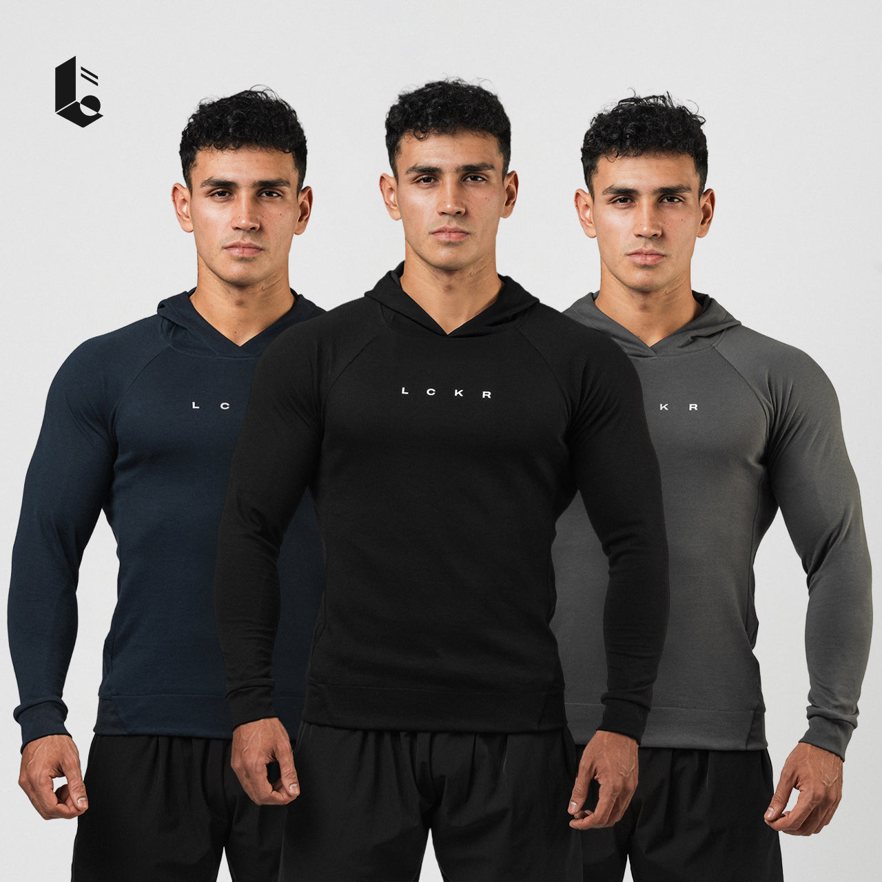CoreCool Hoodie Long Sleeve - Black/Dark Grey/Navy