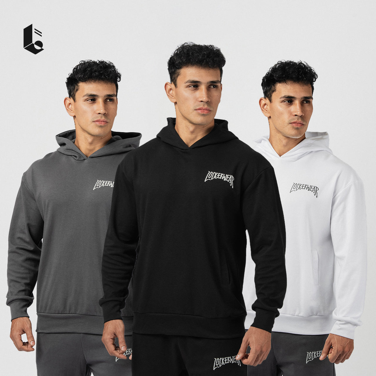 GrindHood Hoodie Oversize - Black/Dark Grey/White