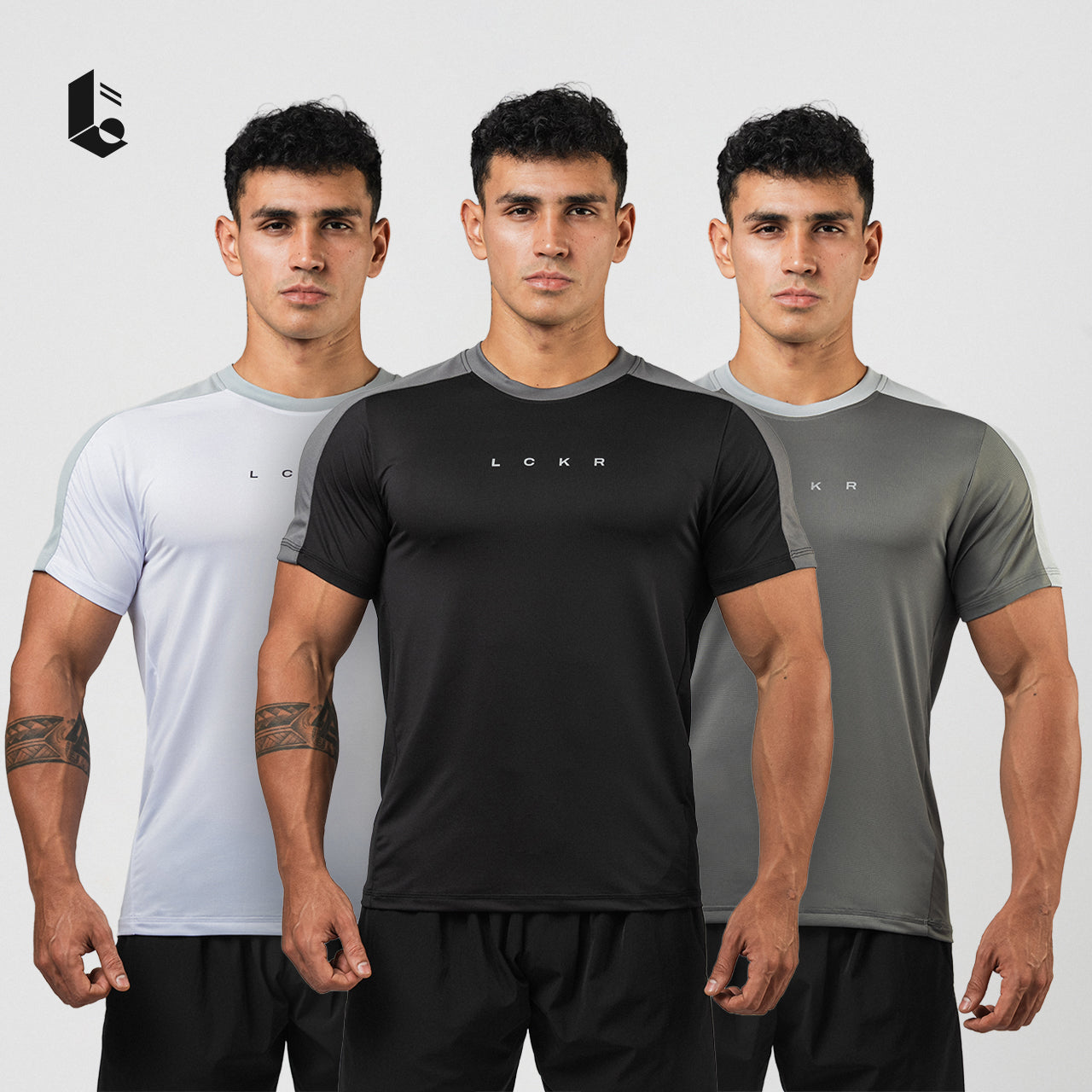 DeltaTech Performance Tee - Black/White/Dark Grey