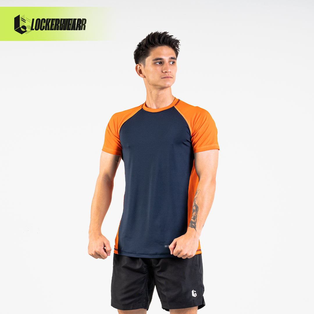 Elemental Stretch Short Sleeve - Orange/Grey/Sky Blue