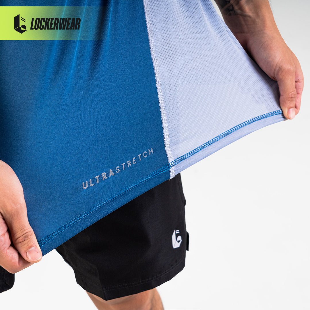 Elemental Stretch Short Sleeve - Orange/Grey/Sky Blue