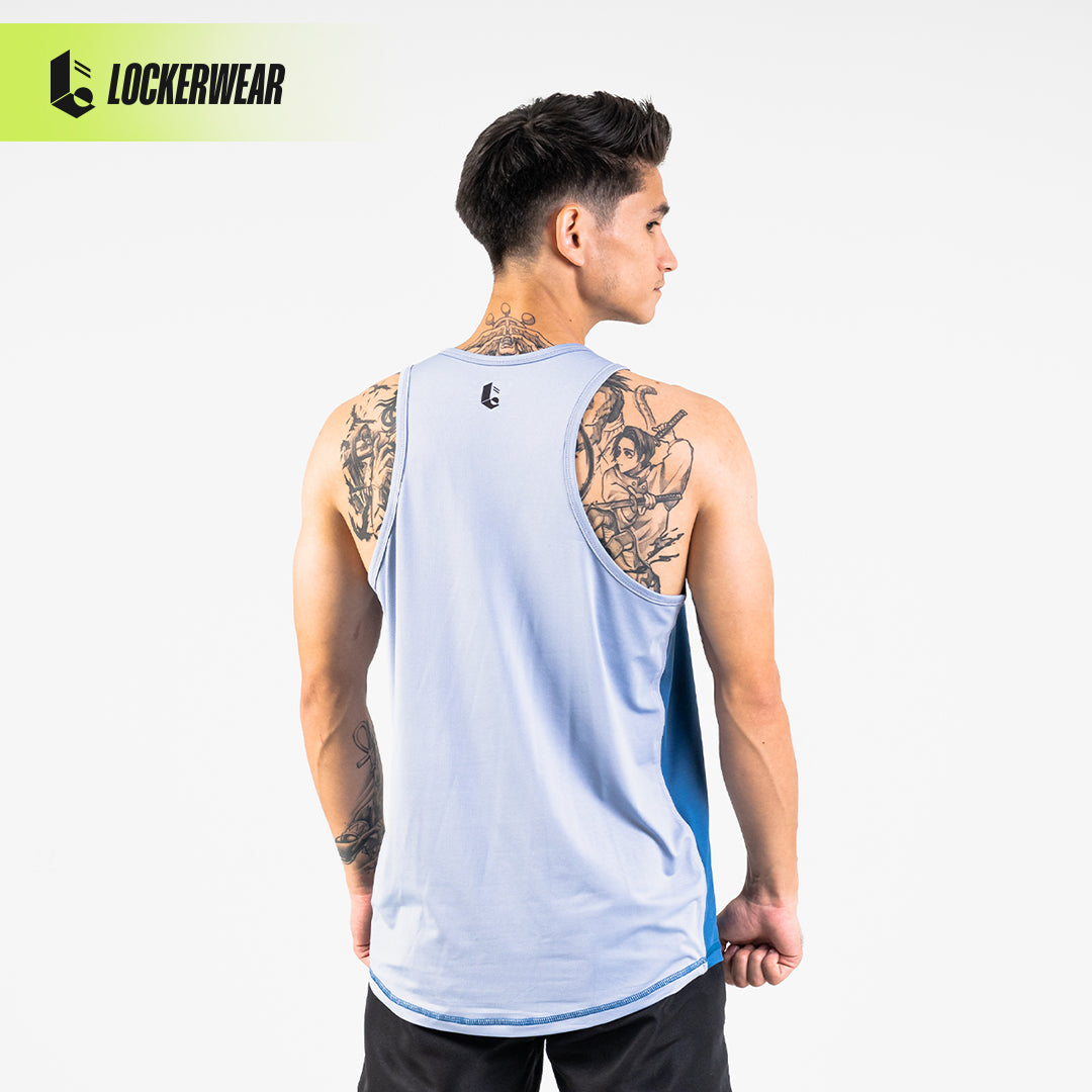 Elemental Stretch Tank Top - Sky Blue/Grey/Orange