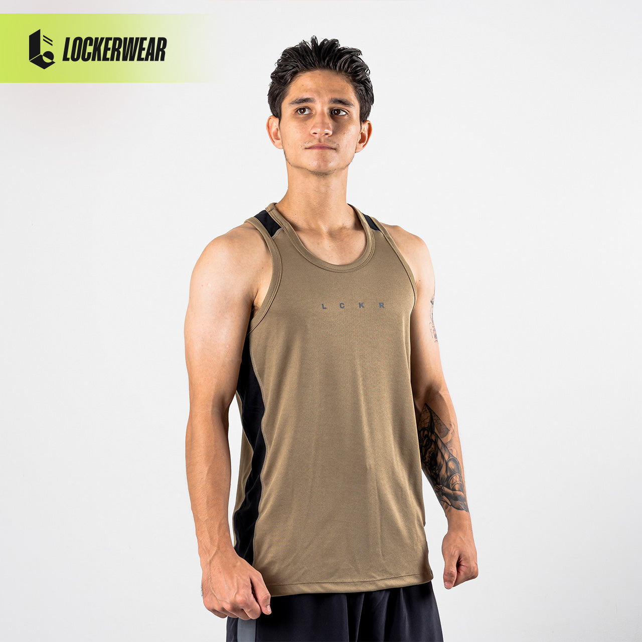 DualCore Mesh Tank Top - Olive/Cream/Maroon/Green Neon