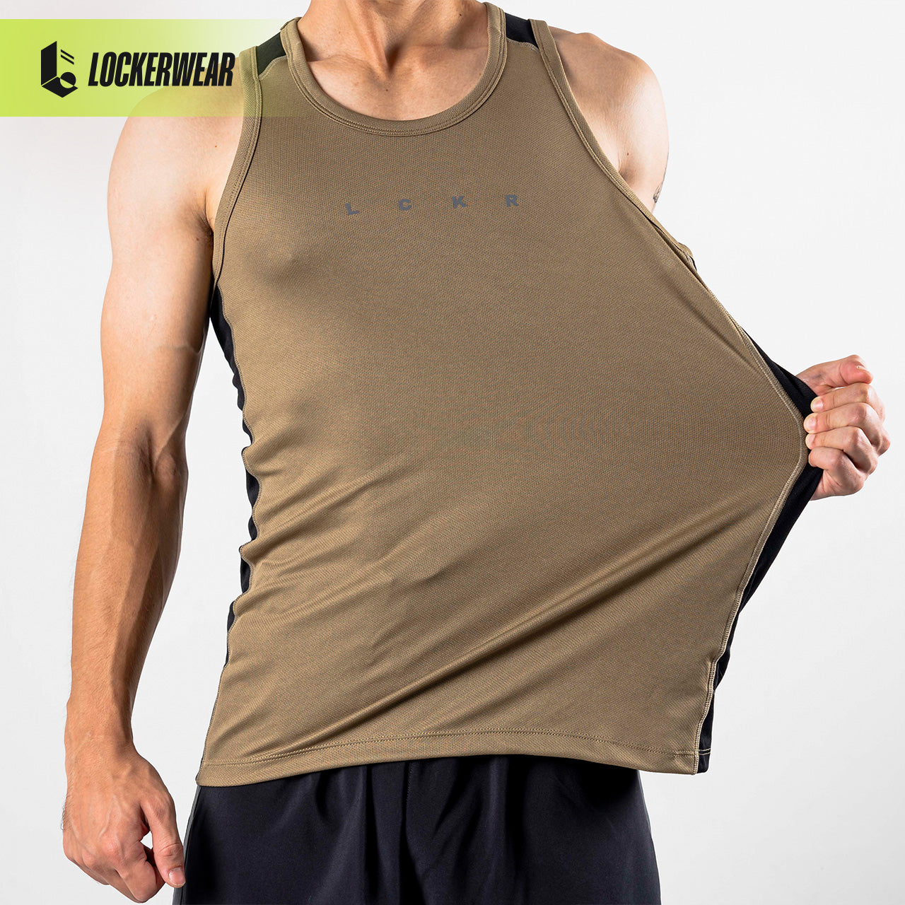 DualCore Mesh Tank Top - Olive/Cream/Maroon/Green Neon