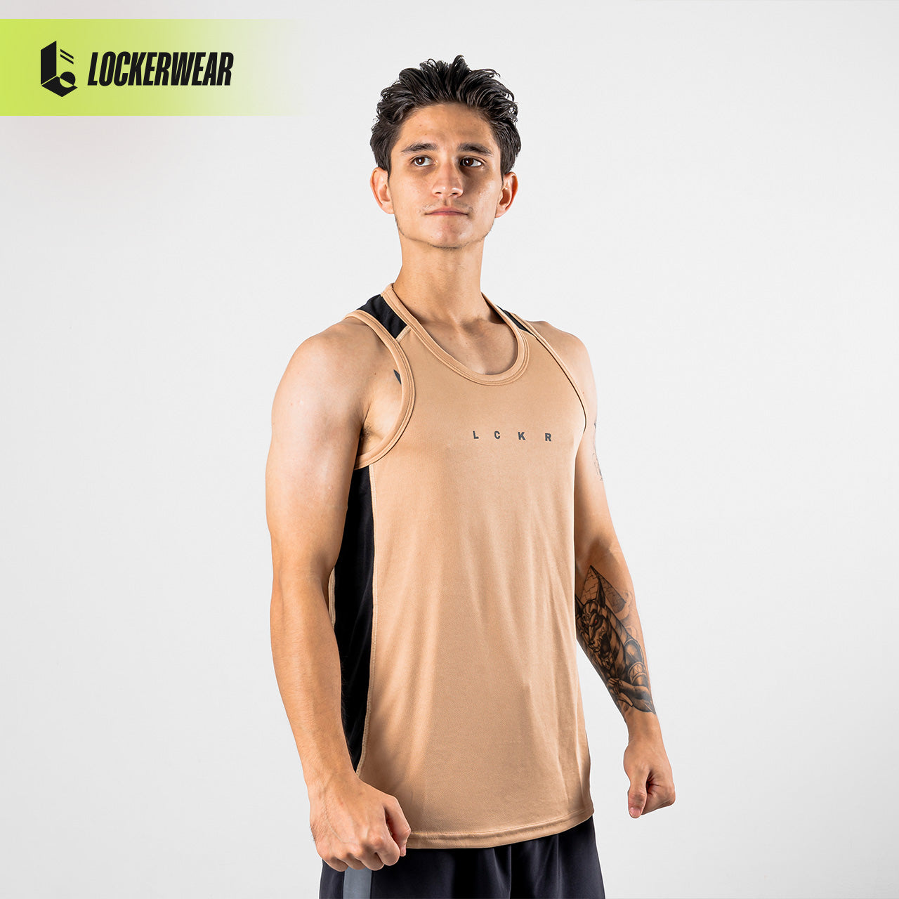 DualCore Mesh Tank Top - Olive/Cream/Maroon/Green Neon