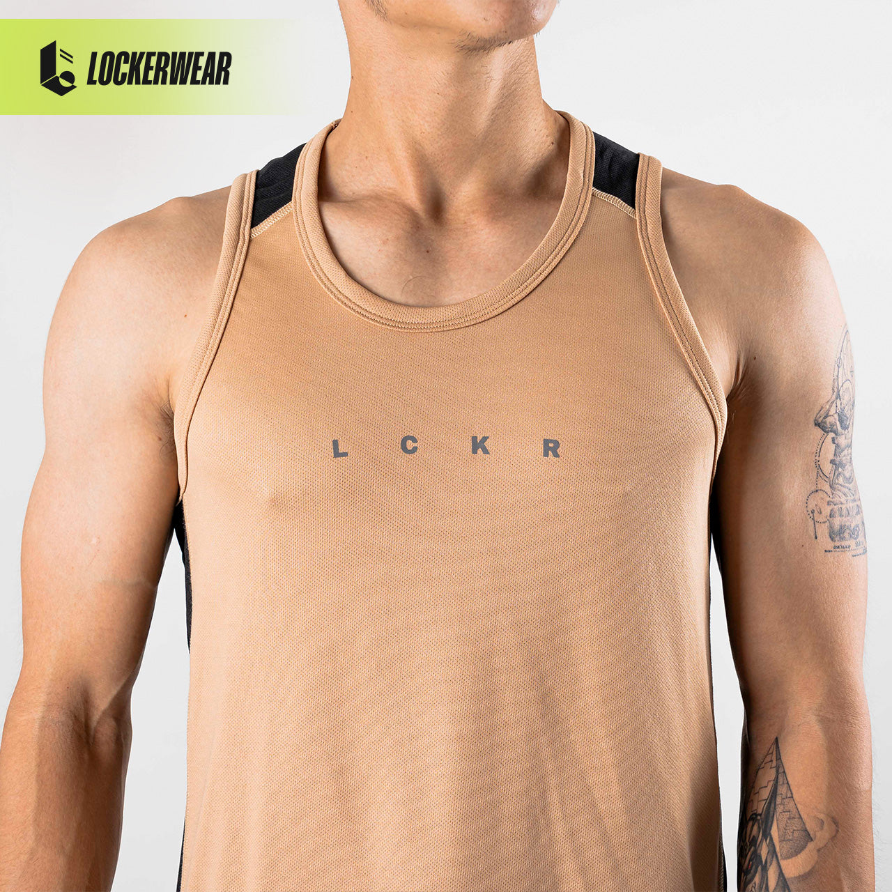 DualCore Mesh Tank Top - Olive/Cream/Maroon/Green Neon