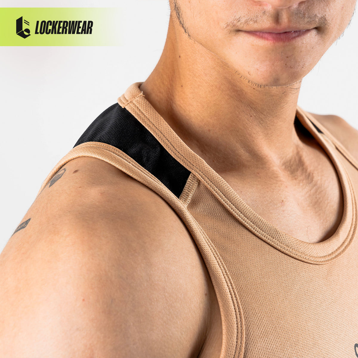DualCore Mesh Tank Top - Burgundy/Army/Amber Brown/Olive/Cream/Maroon/Green Neon
