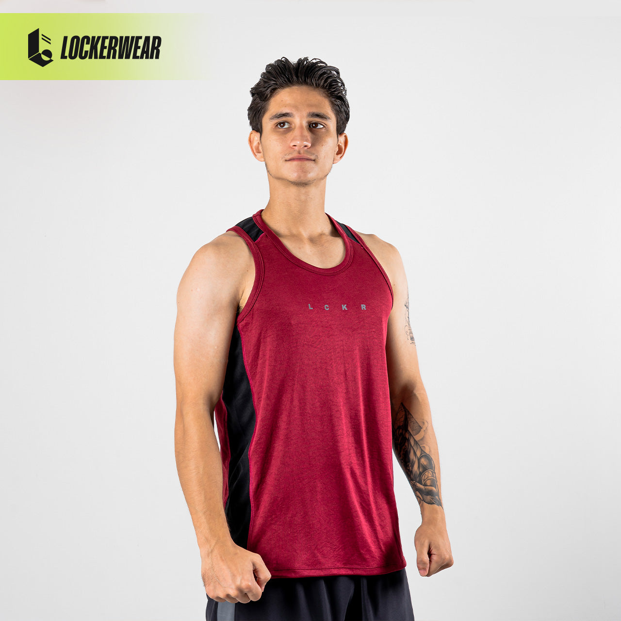 DualCore Mesh Tank Top - Olive/Cream/Maroon/Green Neon