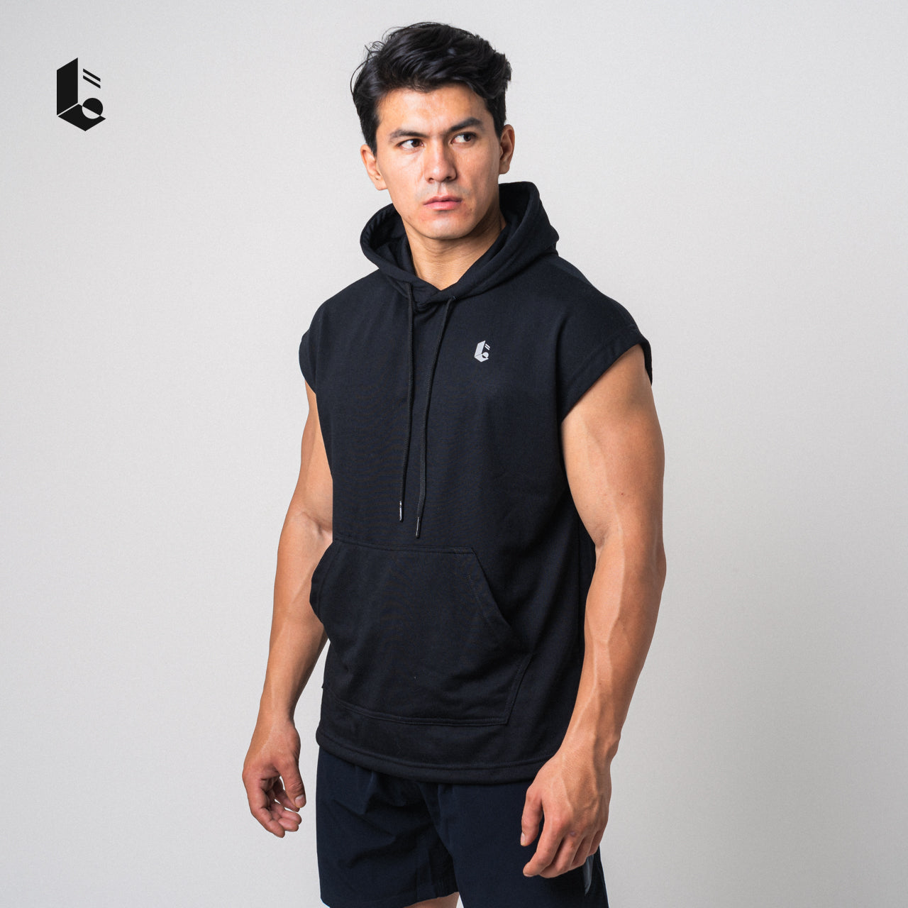 Drop Shoulder Sleeveless Hoodie - Black/Light Grey/Dark Grey/Maroon/Navy