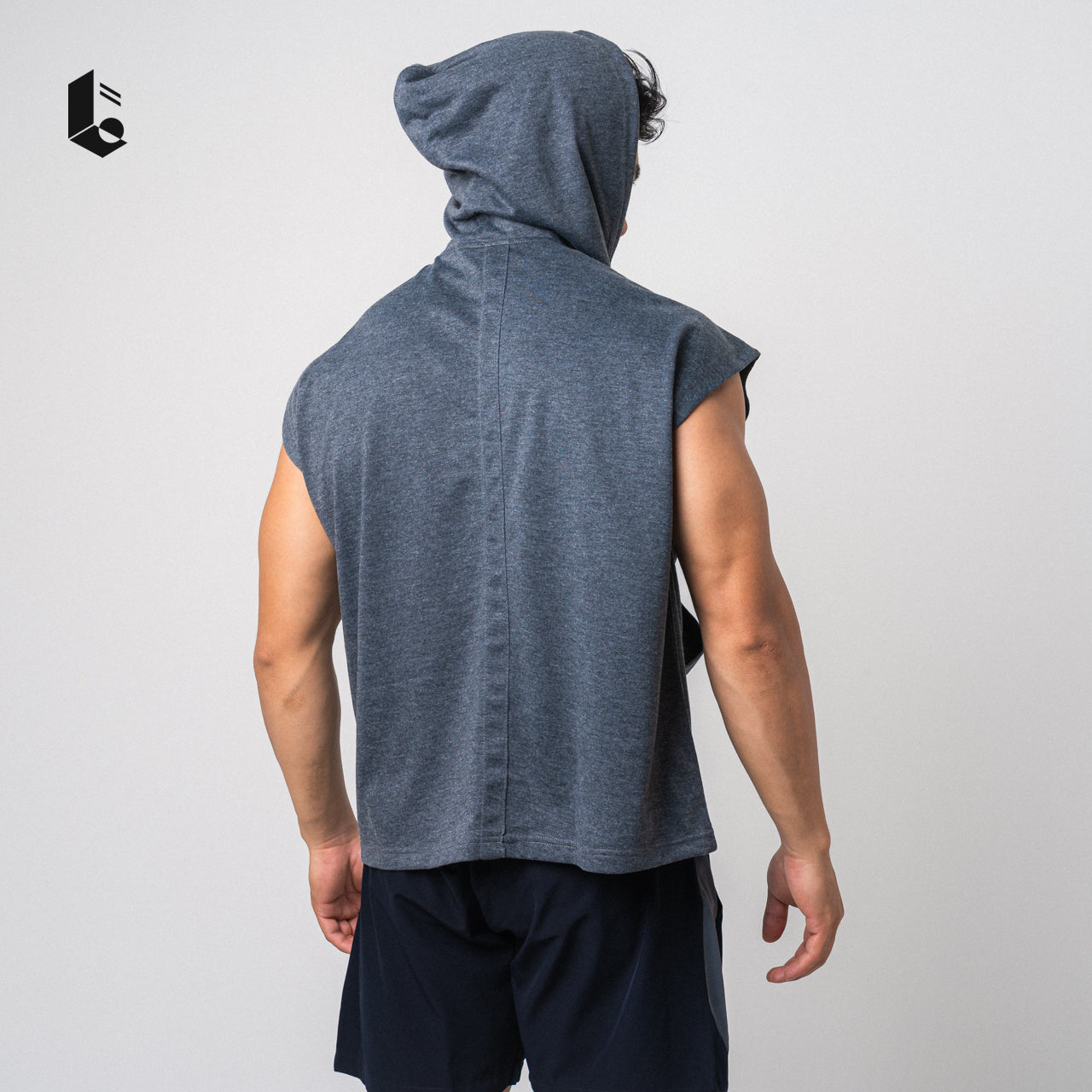 Drop Shoulder Sleeveless Hoodie - Black/Light Grey/Dark Grey/Maroon/Navy