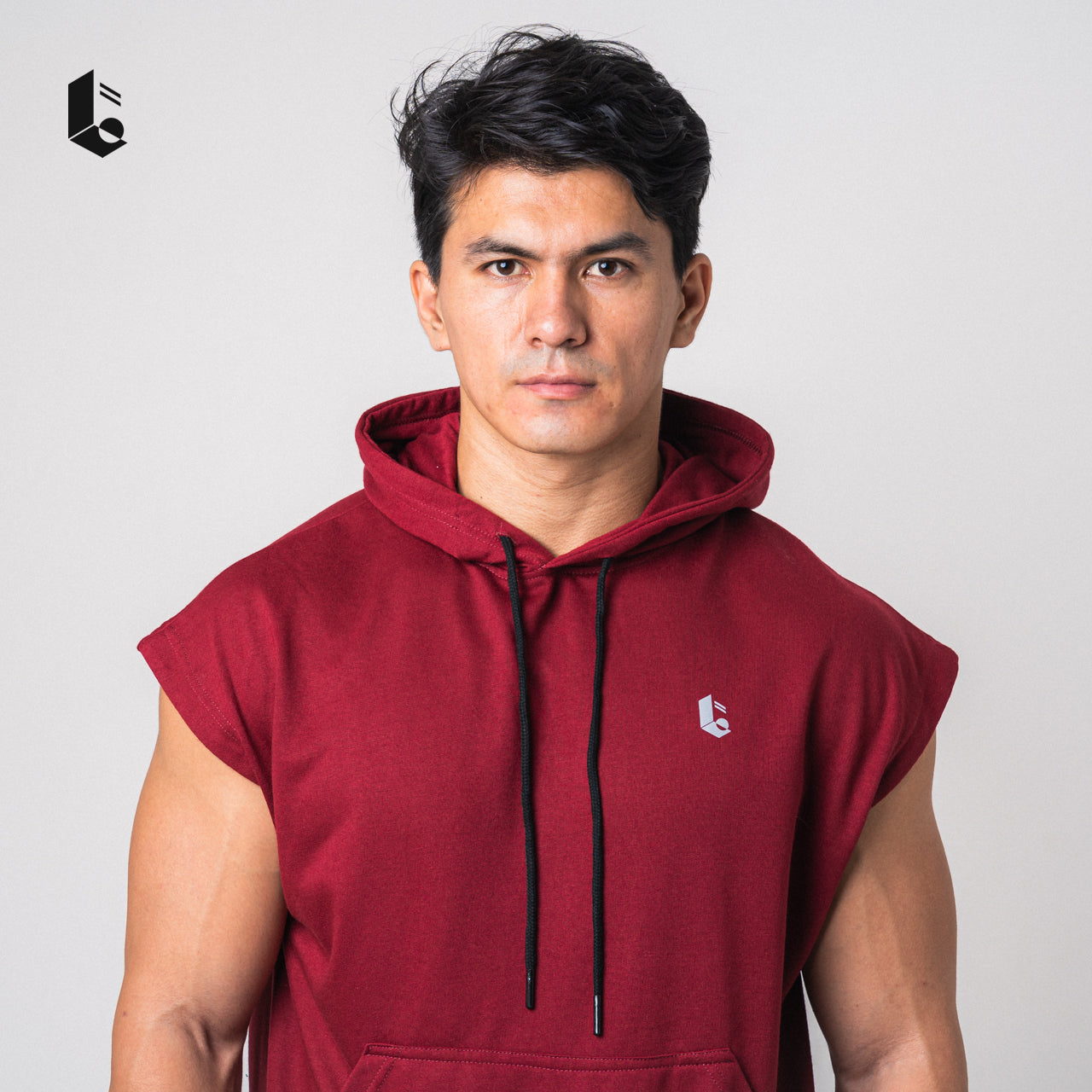 Drop Shoulder Sleeveless Hoodie - Black/Light Grey/Dark Grey/Maroon/Navy