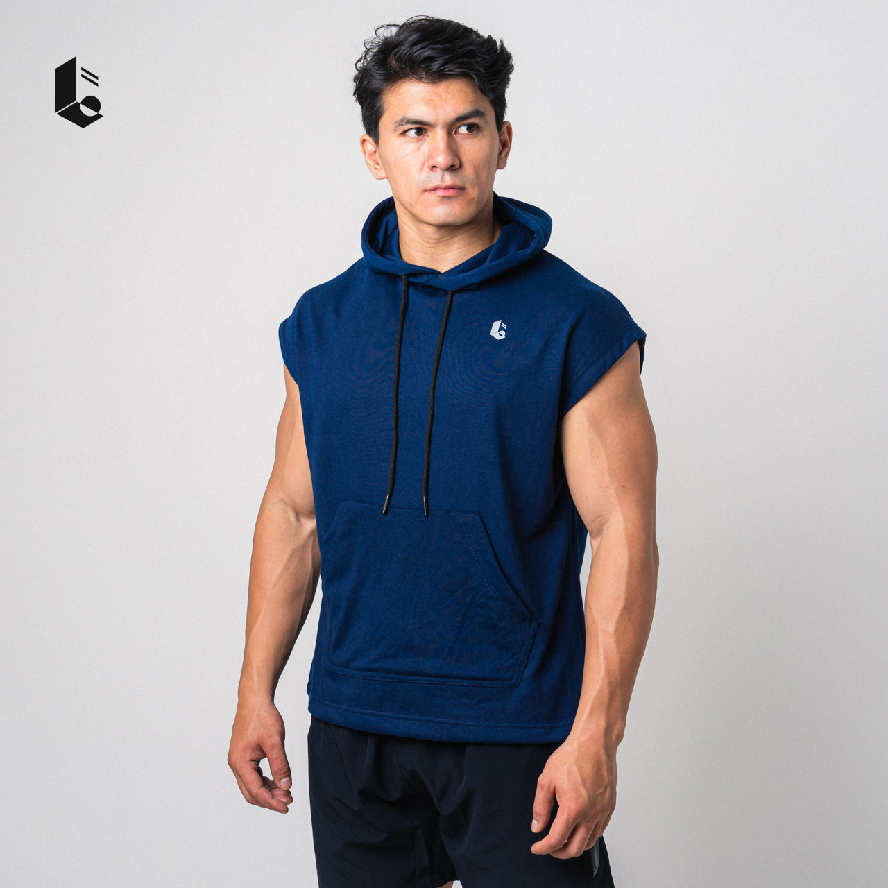 Drop Shoulder Sleeveless Hoodie - Black/Light Grey/Dark Grey/Maroon/Navy