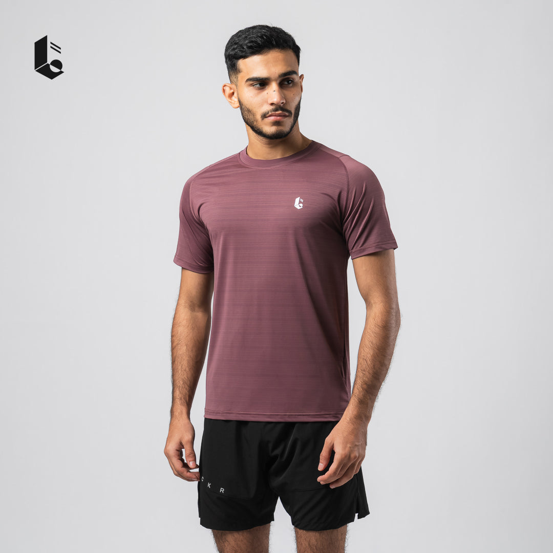 VeloStripe Short Sleeve Tee - Charcoal Grey/Burgundy/Slate Teal/Mocha Sand/Ivory