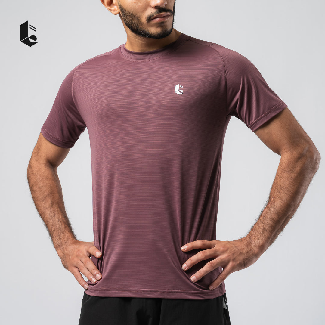 VeloStripe Short Sleeve Tee - Charcoal Grey/Burgundy/Slate Teal/Mocha Sand/Ivory