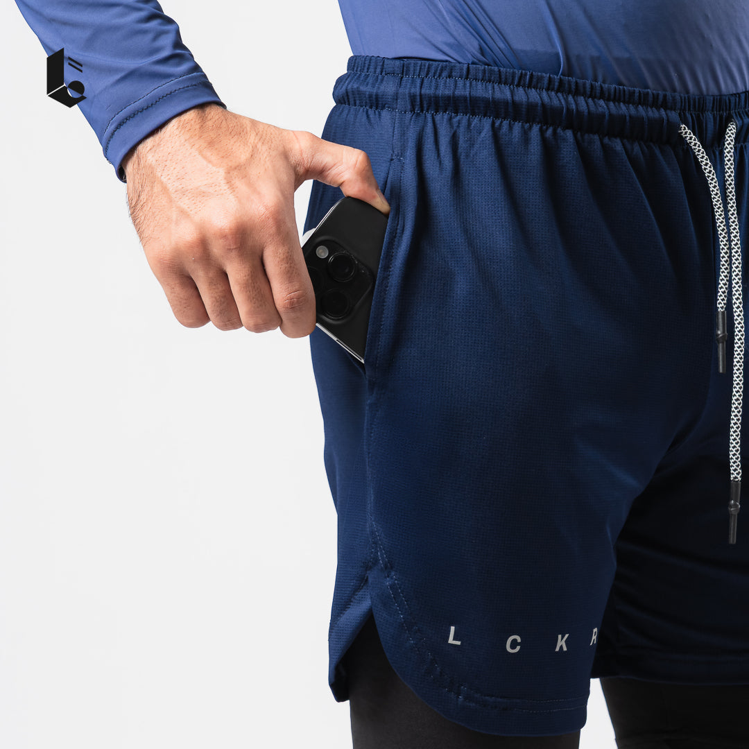 CoreLite 2-In-1 Shorts - Jet Black/Navy Blue/Ash Grey