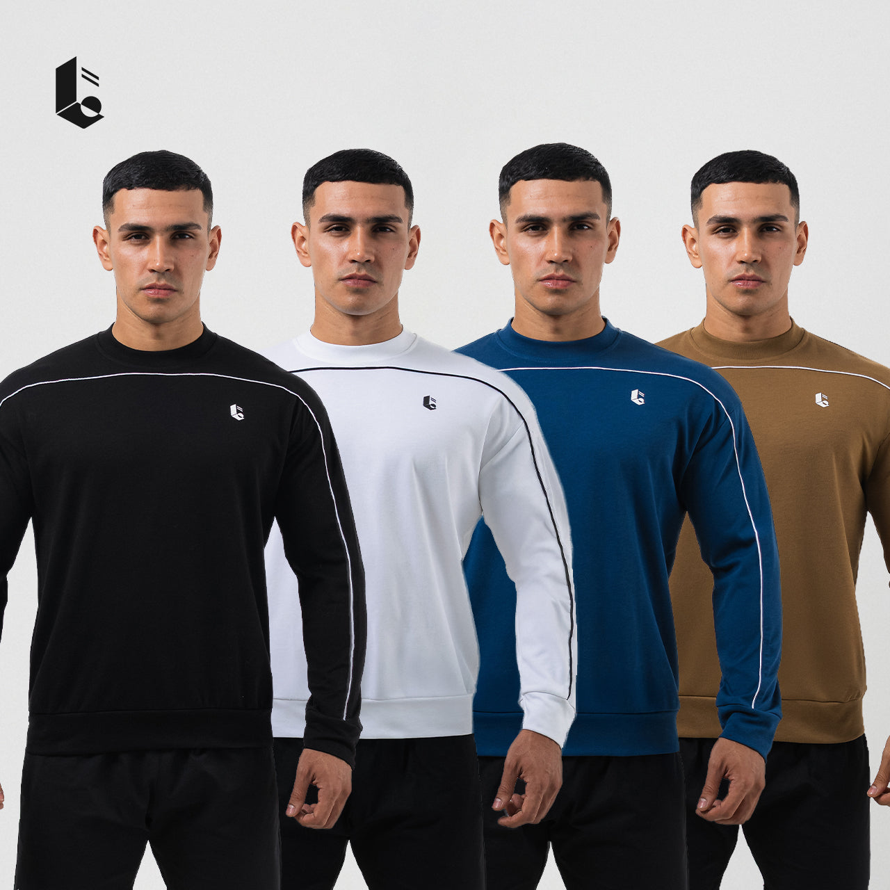 StreetLine Long Sleeve Crewneck - Black/White/Dark Blue/Brown