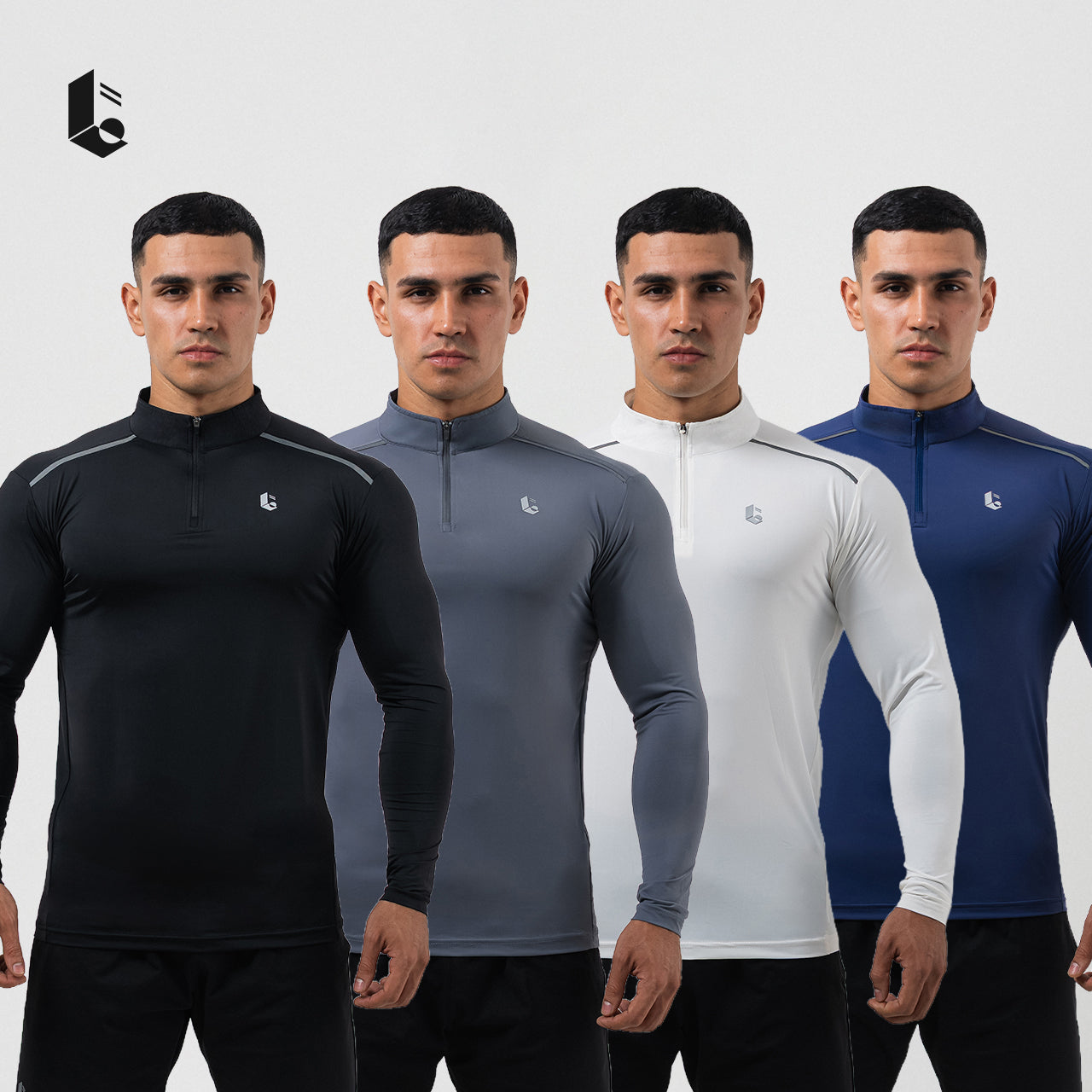 CoolSkin Quarter-Zip Long Sleeve - Black/Broken White/Dark Grey/Navy