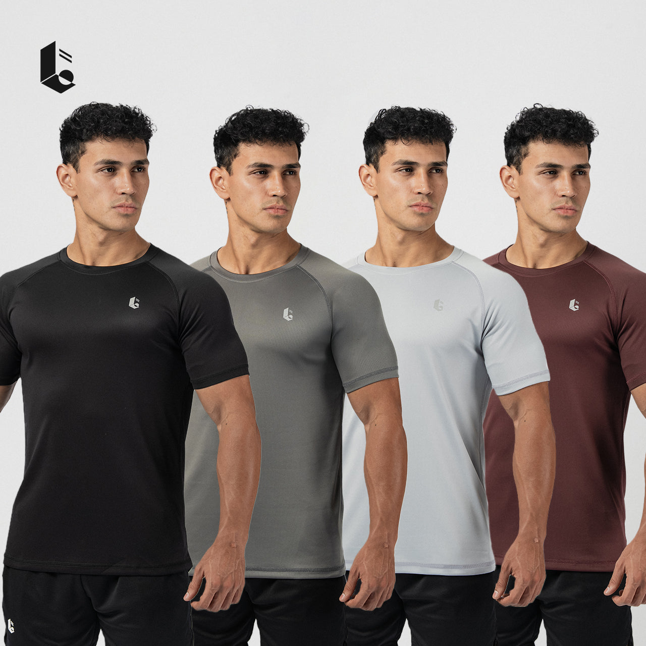 Locked In Performance Tee - Black/Dark Grey/Light Grey/Burgundy