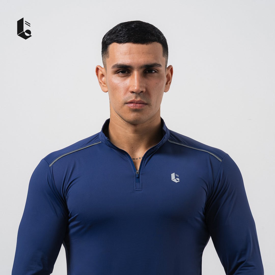 CoolSkin Quarter-Zip Long Sleeve - Black/Broken White/Dark Grey/Navy