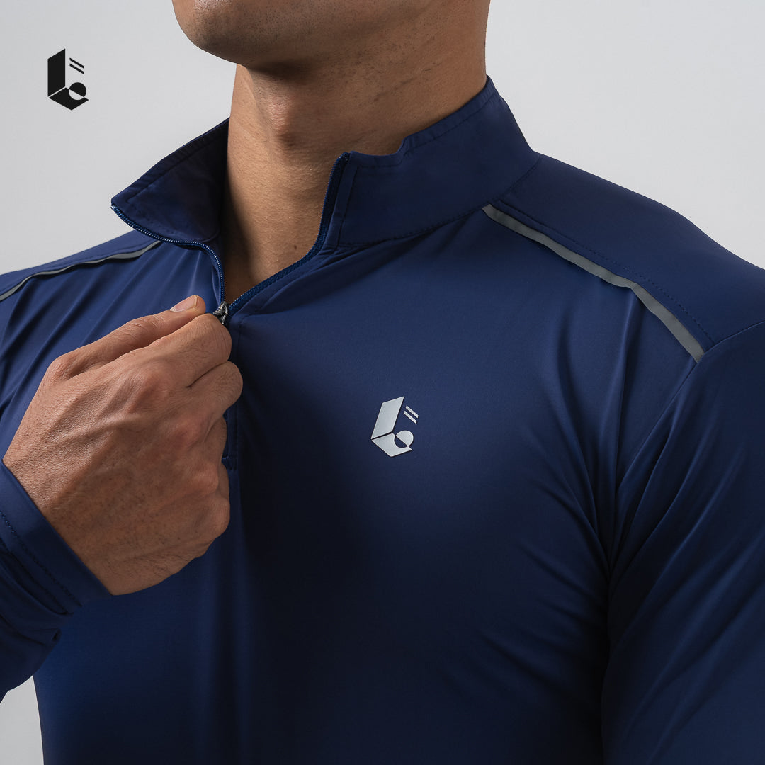 CoolSkin Quarter-Zip Long Sleeve - Black/Broken White/Dark Grey/Navy