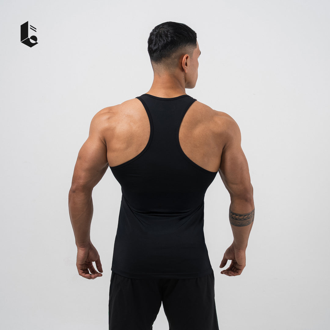 MuscleFlex Stringer Tank - Black/Light Grey