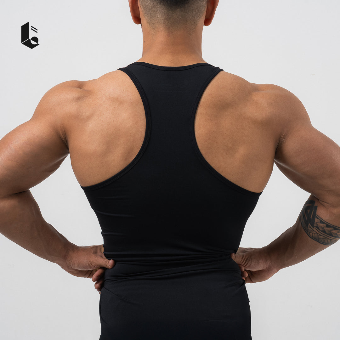 MuscleFlex Stringer Tank - Black/Light Grey