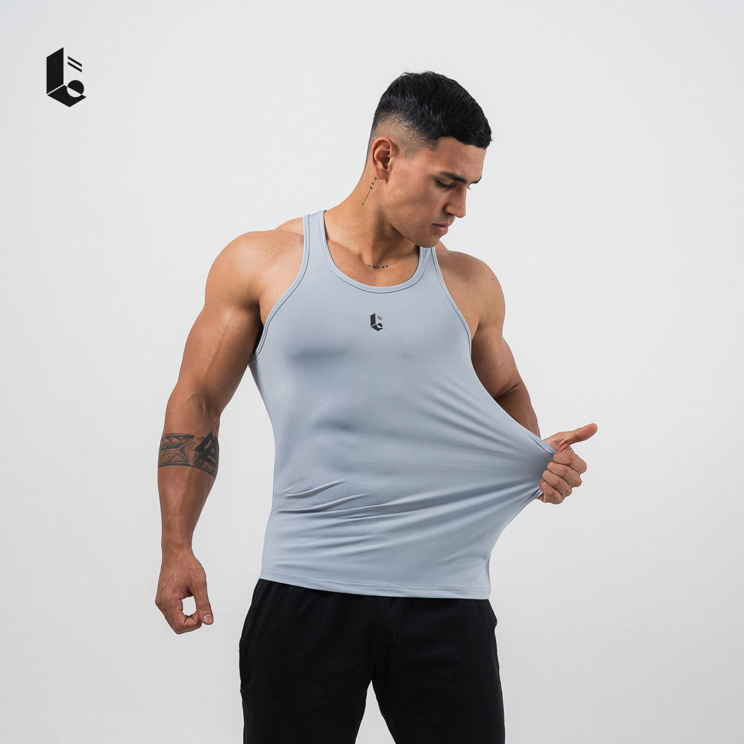 MuscleFlex Stringer Tank - Black/Light Grey