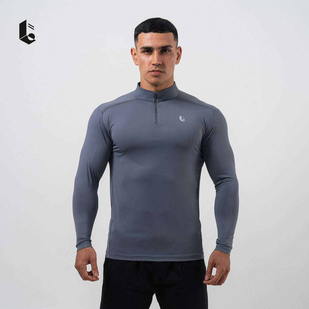 CoolSkin Quarter-Zip Long Sleeve - Black/Broken White/Dark Grey/Navy