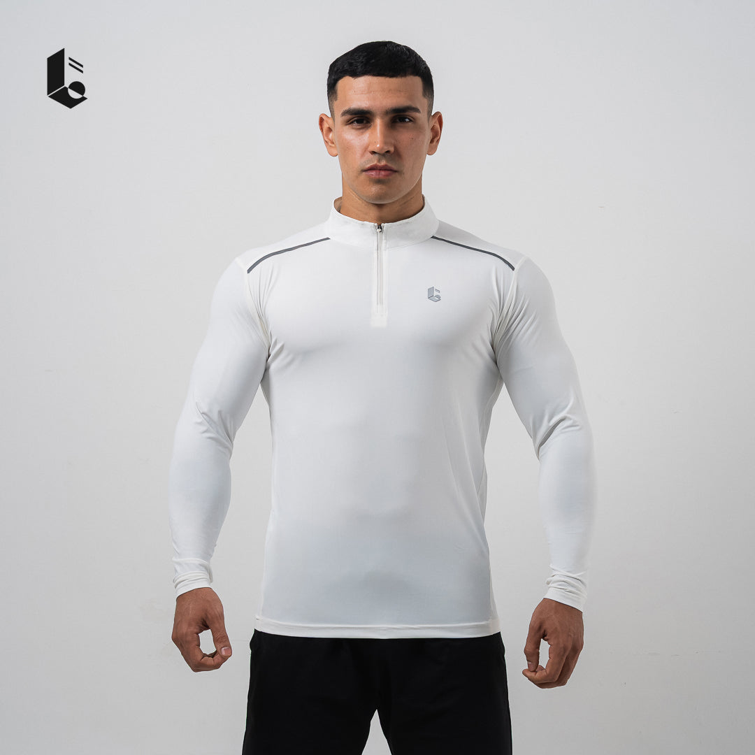 CoolSkin Quarter-Zip Long Sleeve - Black/Broken White/Dark Grey/Navy