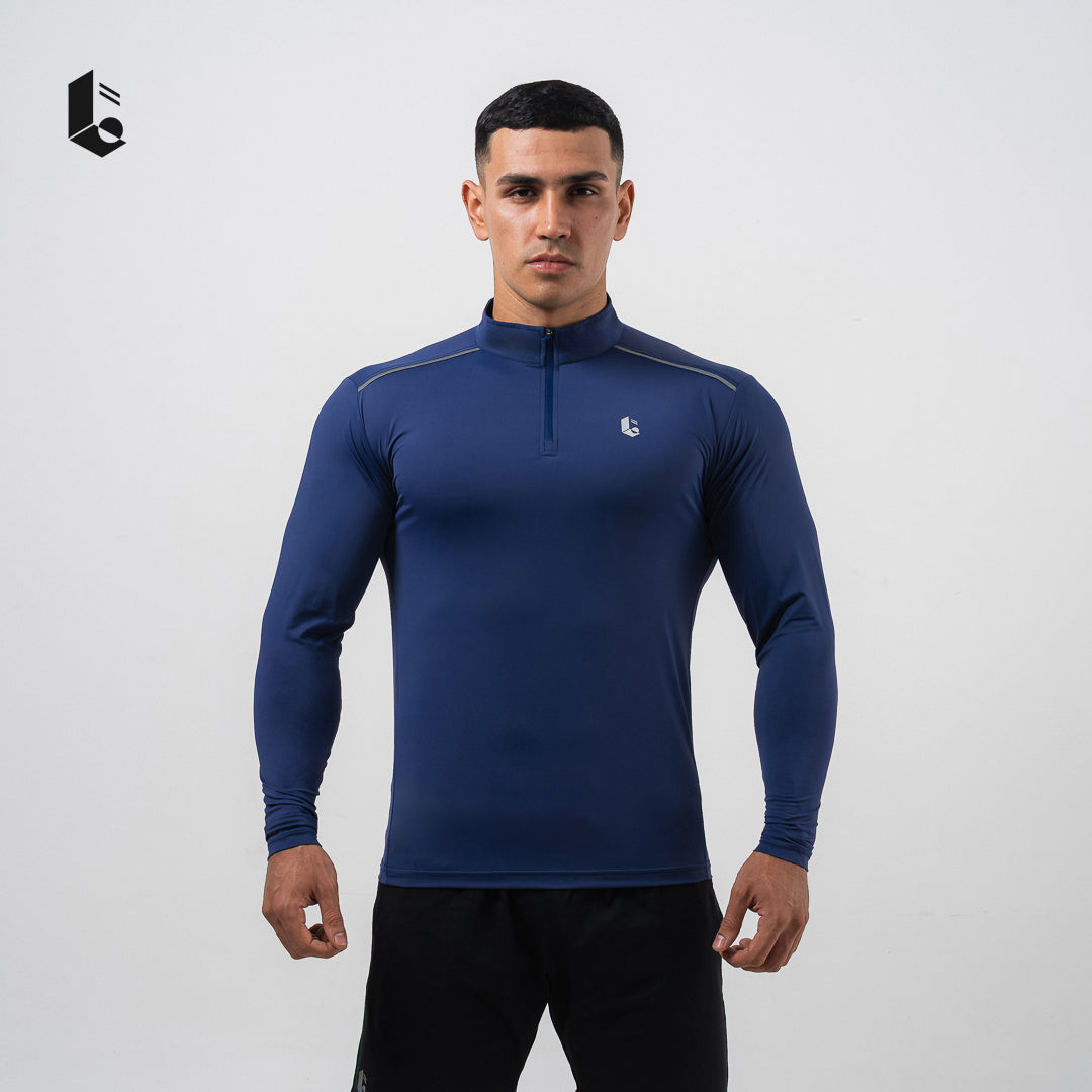 CoolSkin Quarter-Zip Long Sleeve - Black/Broken White/Dark Grey/Navy