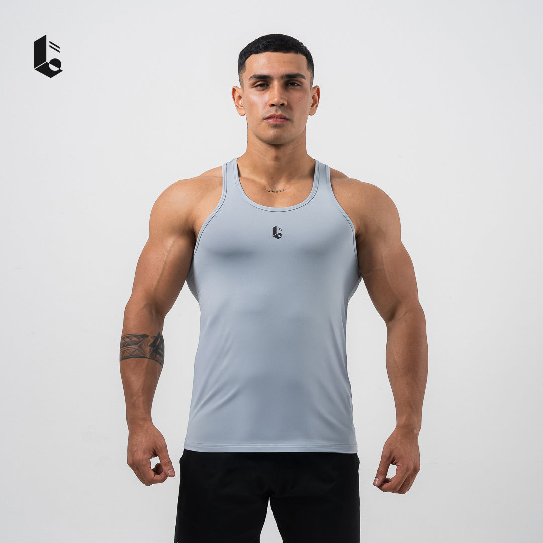 MuscleFlex Stringer Tank - Black/Light Grey
