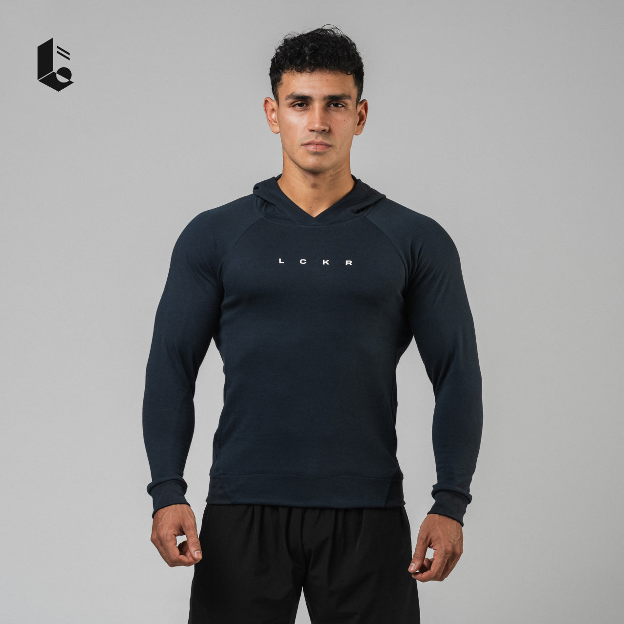 CoreCool Hoodie Long Sleeve - Black/Dark Grey/Navy