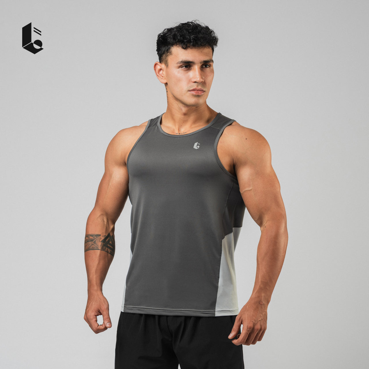 RunLite Performance Tank - Black/Dark Grey/Light Grey/White