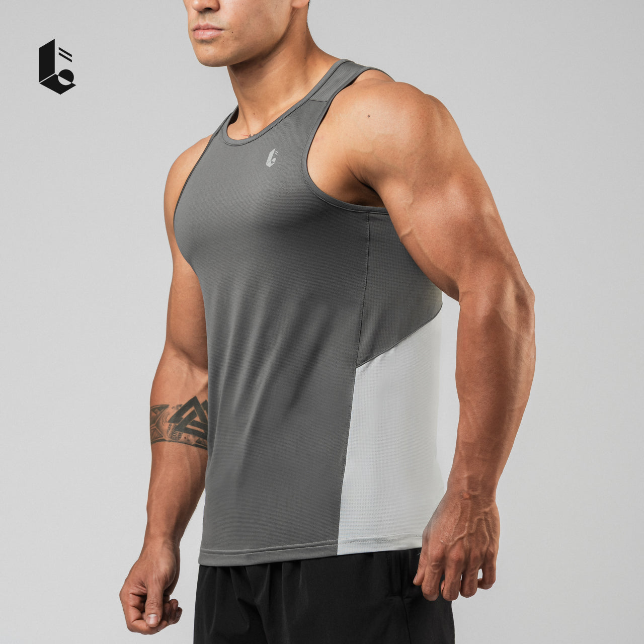 RunLite Performance Tank - Black/Dark Grey/Light Grey/White