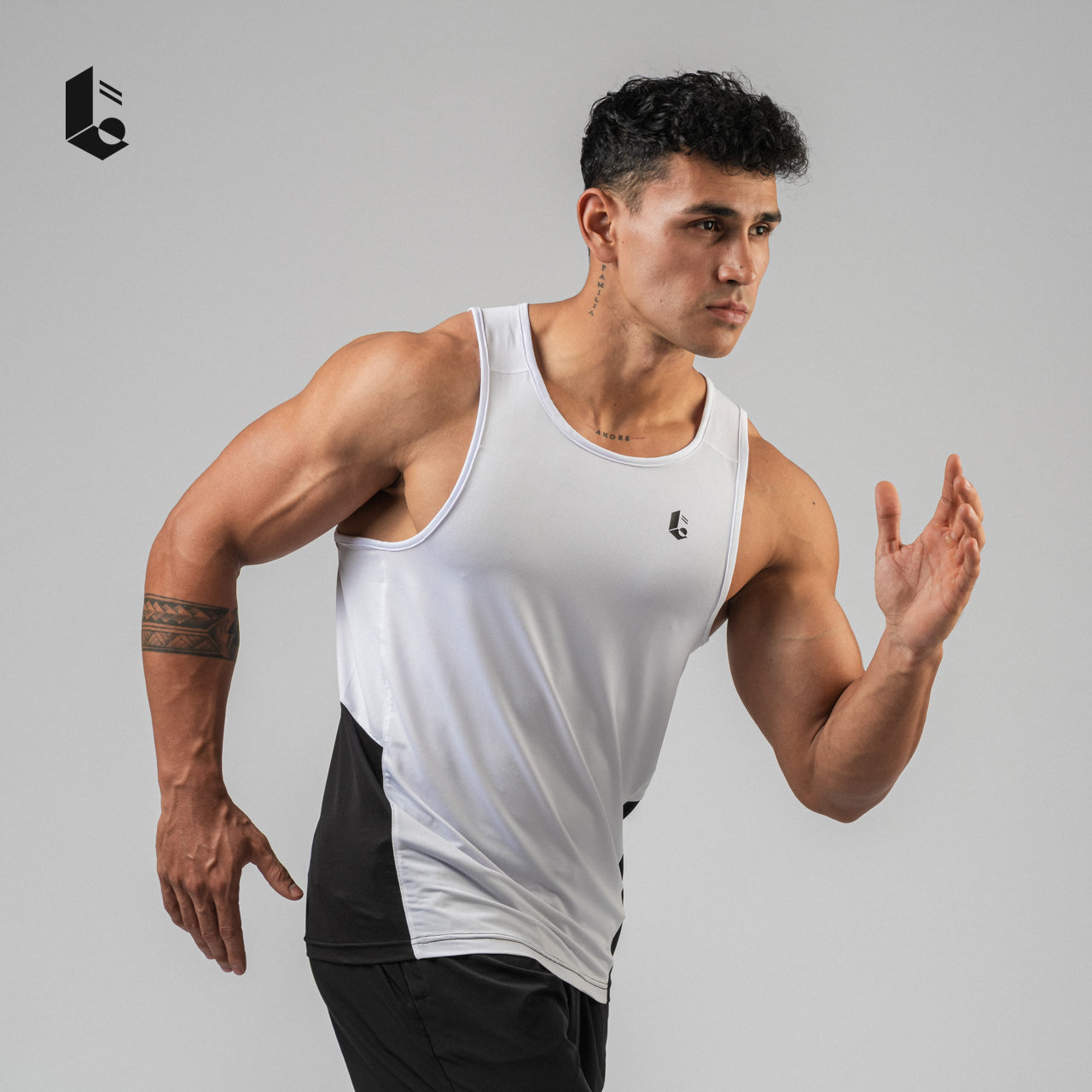 RunLite Performance Tank - Black/Dark Grey/Light Grey/White