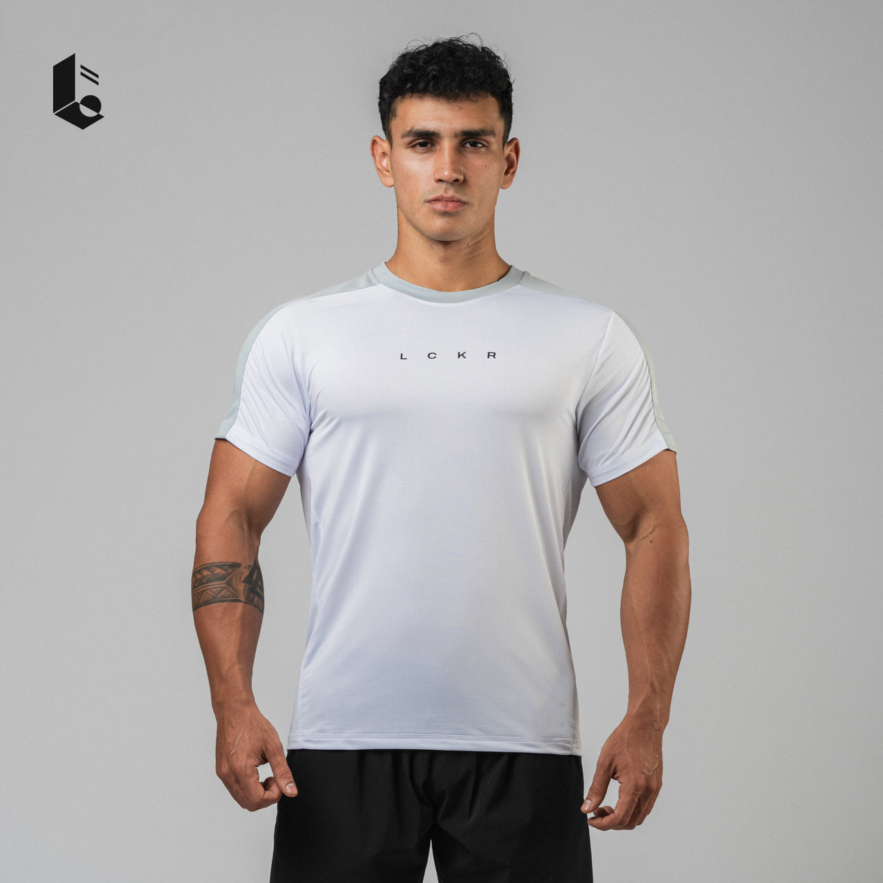 DeltaTech Performance Tee - Black/White/Dark Grey