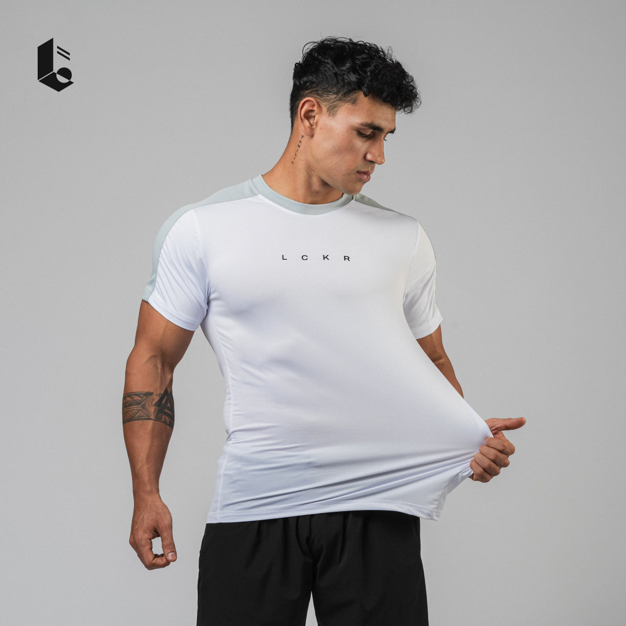DeltaTech Performance Tee - Black/White/Dark Grey