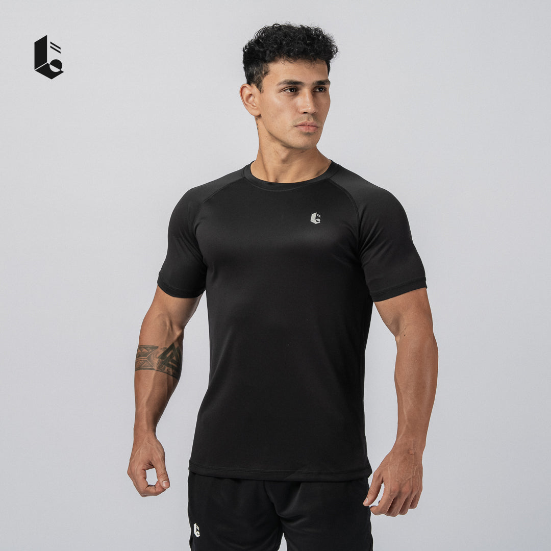 Locked In Performance Tee - Black/Dark Grey/Light Grey/Burgundy