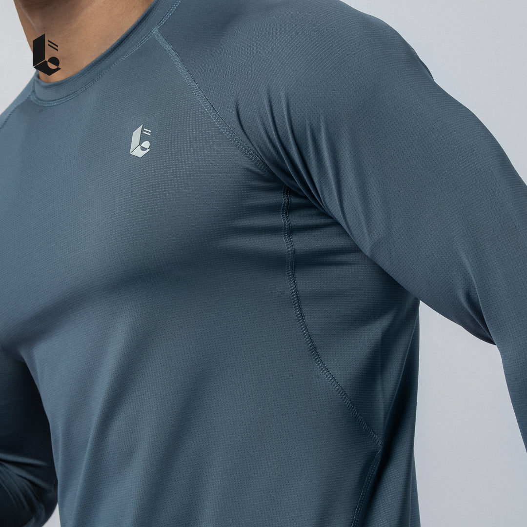 Essential Slim Fit Performance Long Sleeve - Black/Dark Grey/Steel Blue/Army