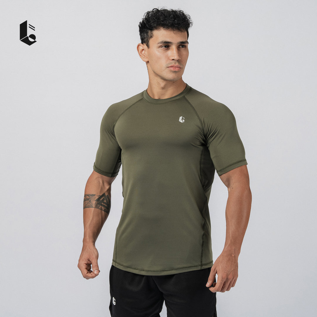 Essential Slim Fit Performance Tee - Black/Dark Grey/Steel Blue/Army