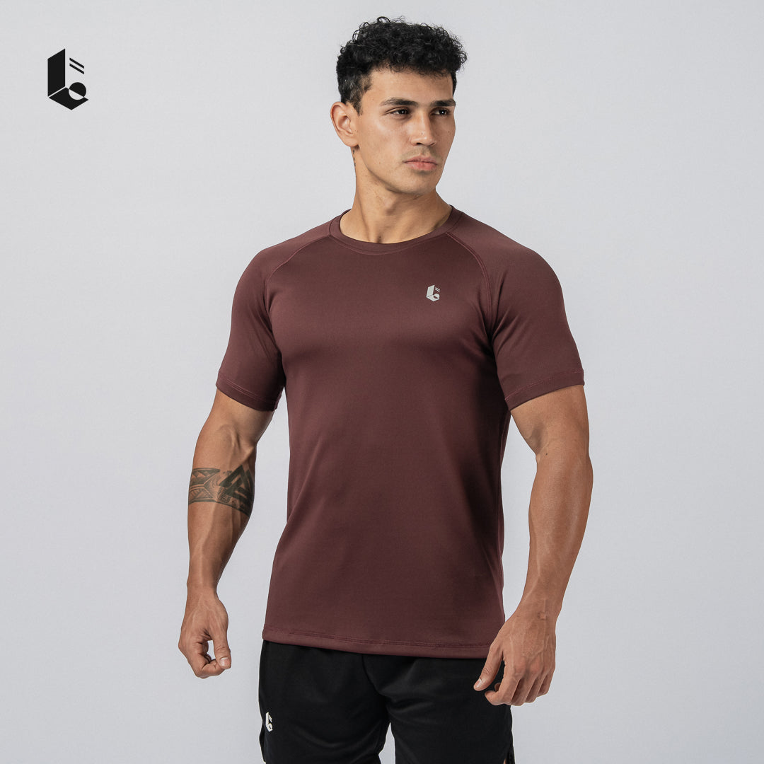 Locked In Performance Tee - Black/Dark Grey/Light Grey/Burgundy