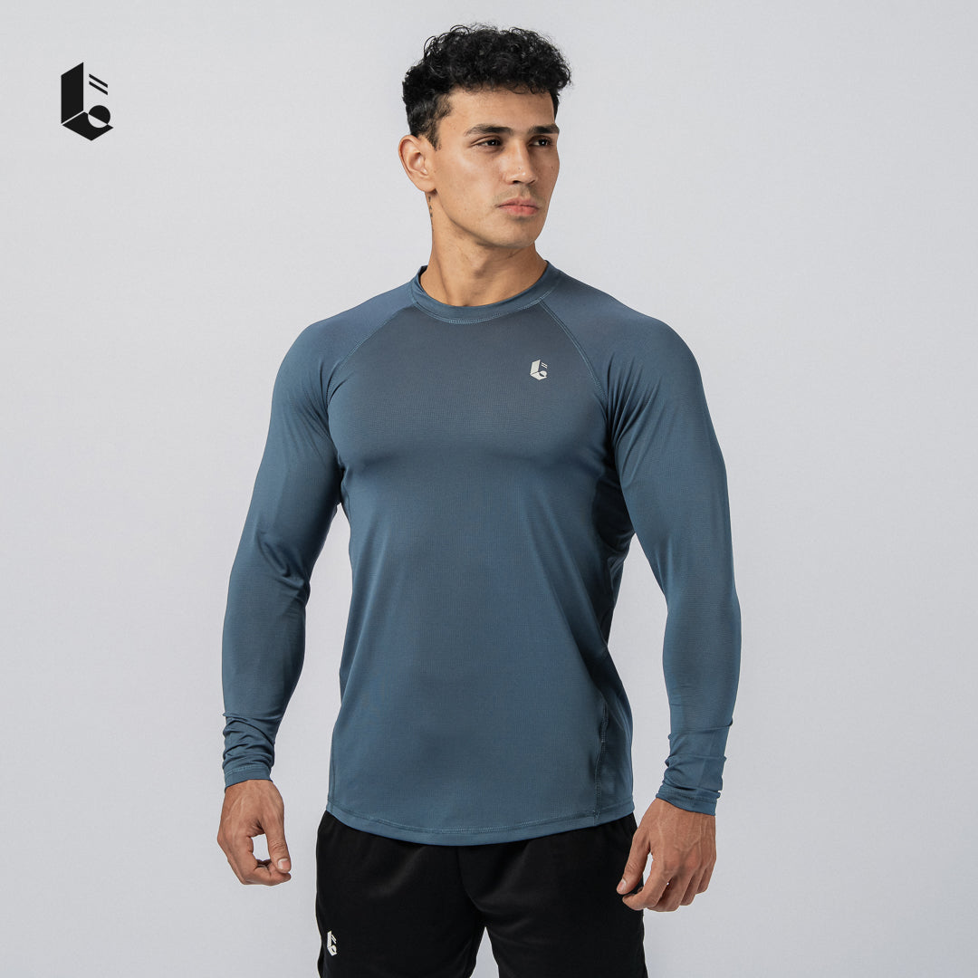 Essential Slim Fit Performance Long Sleeve - Black/Dark Grey/Steel Blue/Army