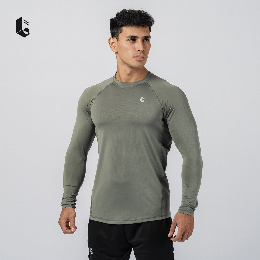 Essential Slim Fit Performance Long Sleeve - Black/Dark Grey/Steel Blue/Army
