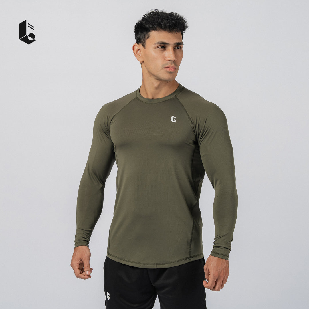 Essential Slim Fit Performance Long Sleeve - Black/Dark Grey/Steel Blue/Army