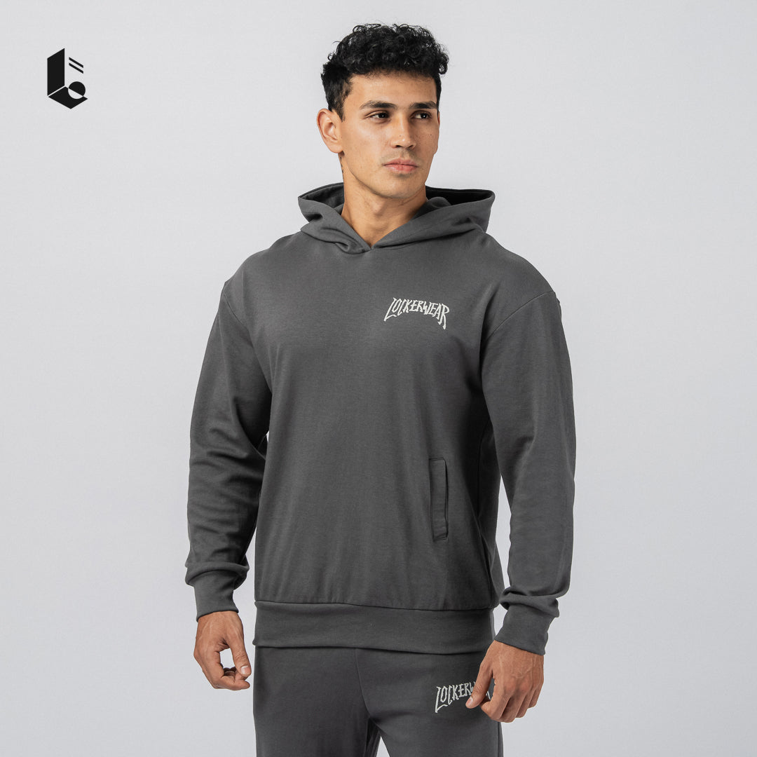 GrindHood Hoodie Oversize - Black/Dark Grey/White