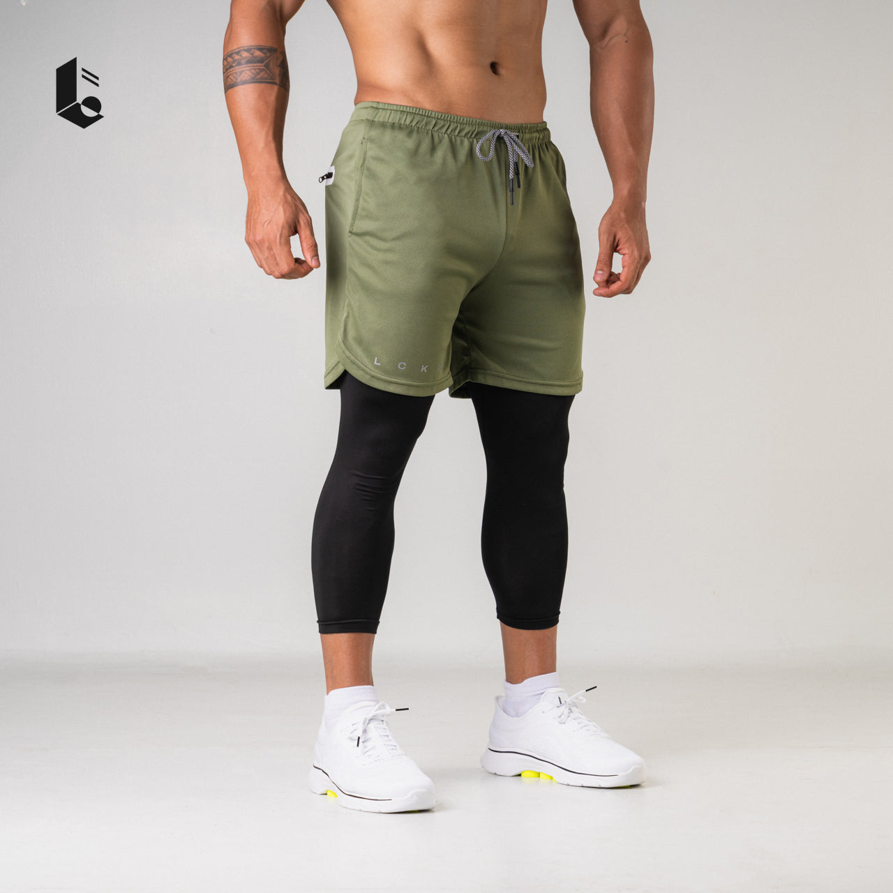 Tracka 2-In-1 Short / Long Legging - Light Grey/Dark Grey/Dark Green/White/Black
